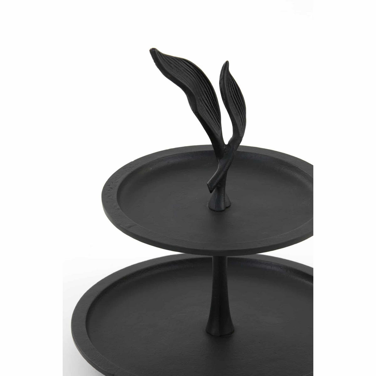 ETAGERE Foglia Schwarz 30/30/36 cm - Schwarz, Metall (30/36cm) - Light & Living