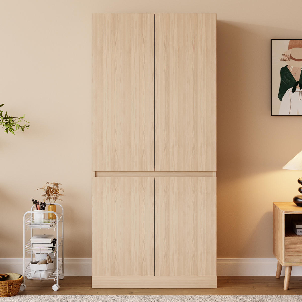KLEIDERSCHRANK 70/170/40 cm Holzfarbe aus Holz mit Doppeltüren - Naturfarben, Holz (40/170/70cm) - OKMYHOME