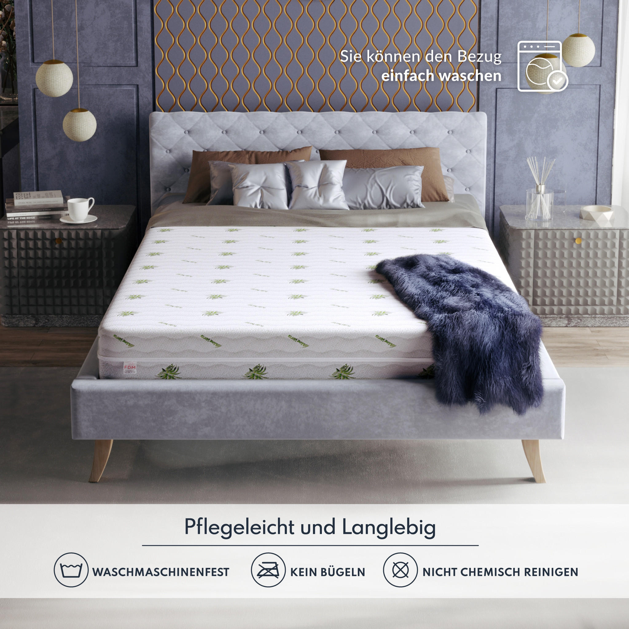 Thumbnail - FDM Taschenfederkernmatratze, Weiß, Textil, H3, Füllung: Federn, Rechteckig, 120x200 cm, Oeko-Tex® Standard 100, atmungs...