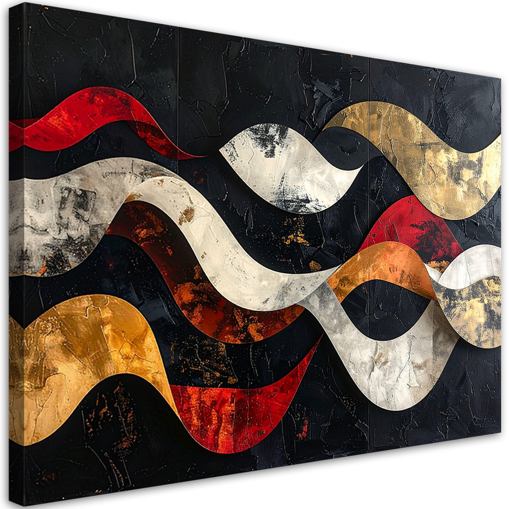 LEINWANDBILD Abstraktion 120x80cm - Schwarz, Textil (120/80cm) - Feeby