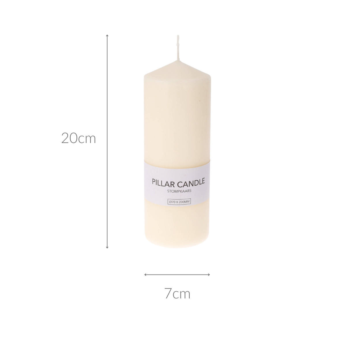 KERZE aus Paraffin 7/7/20 cm - Beige, Paraffin (7/20/7cm) - Home Styling Collection