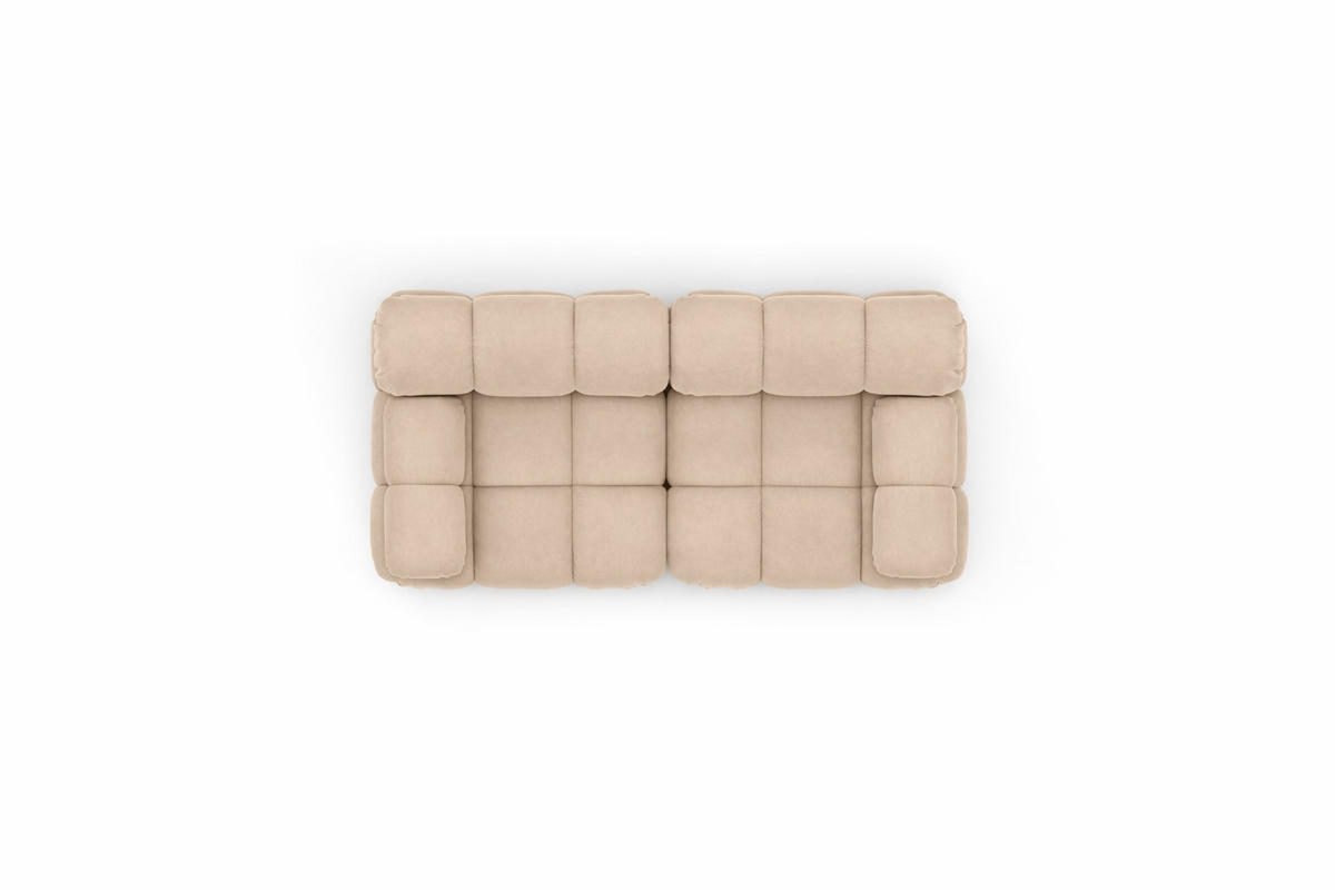 COUCH, 2-Sitzer Modular, Veloursstoff Salvador, Beige, Selia - Beige, Holz (190/70/95cm) - Kaiser Möbel