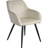 ESSZIMMERSTUHL Marilyn,58 x 62 x 82 cm,creme/schwarz - Creme/Schwarz, Textil (58/82/62cm) - tectake