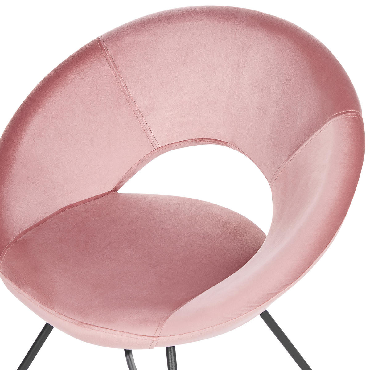 SESSEL Samtstoff Rosa Rachel - Pink, Textil/Metall (65/77/57cm) - Beliani