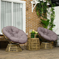 GARTENMÖBEL Set, PE Rattan, Kaffee - Dunkelbraun, Kunststoff - Outsunny