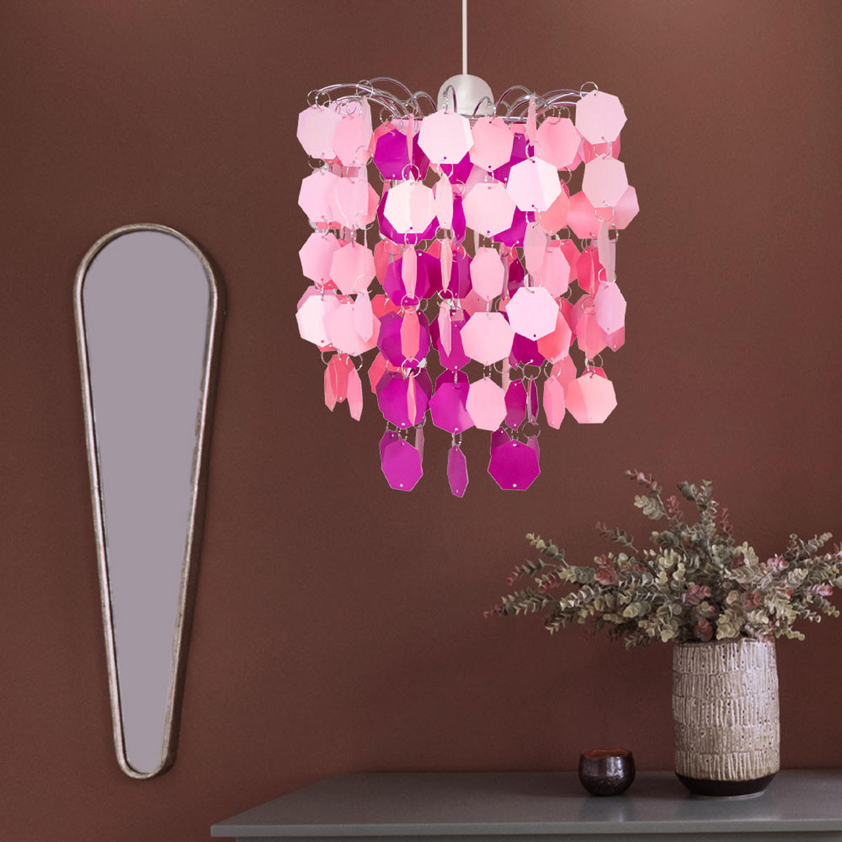 LED HÄNGELEUCHTE Metall Rosa - Rosa, Metall (32/32/40cm)