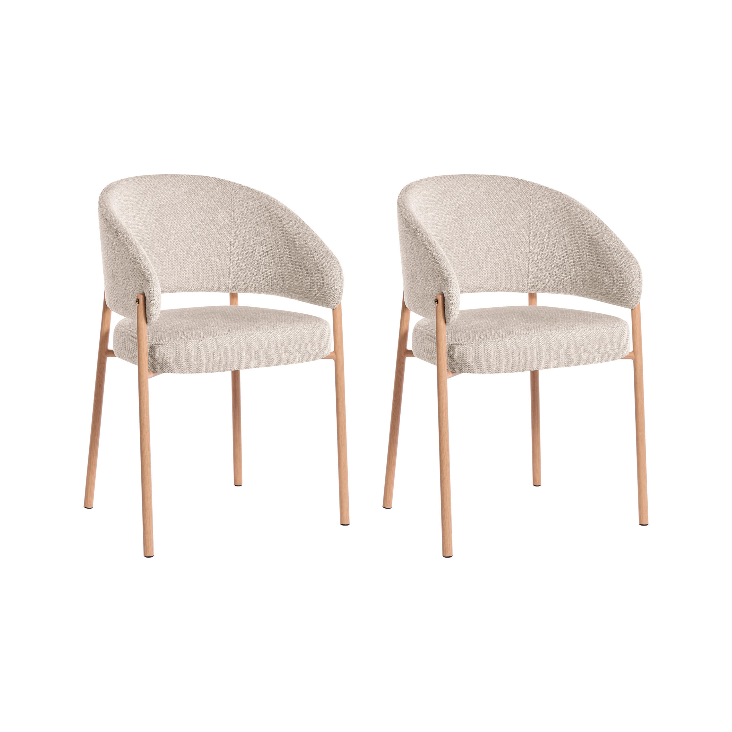 Beliani Esszimmerstuhl Beige, Braun 58x84x58 cm