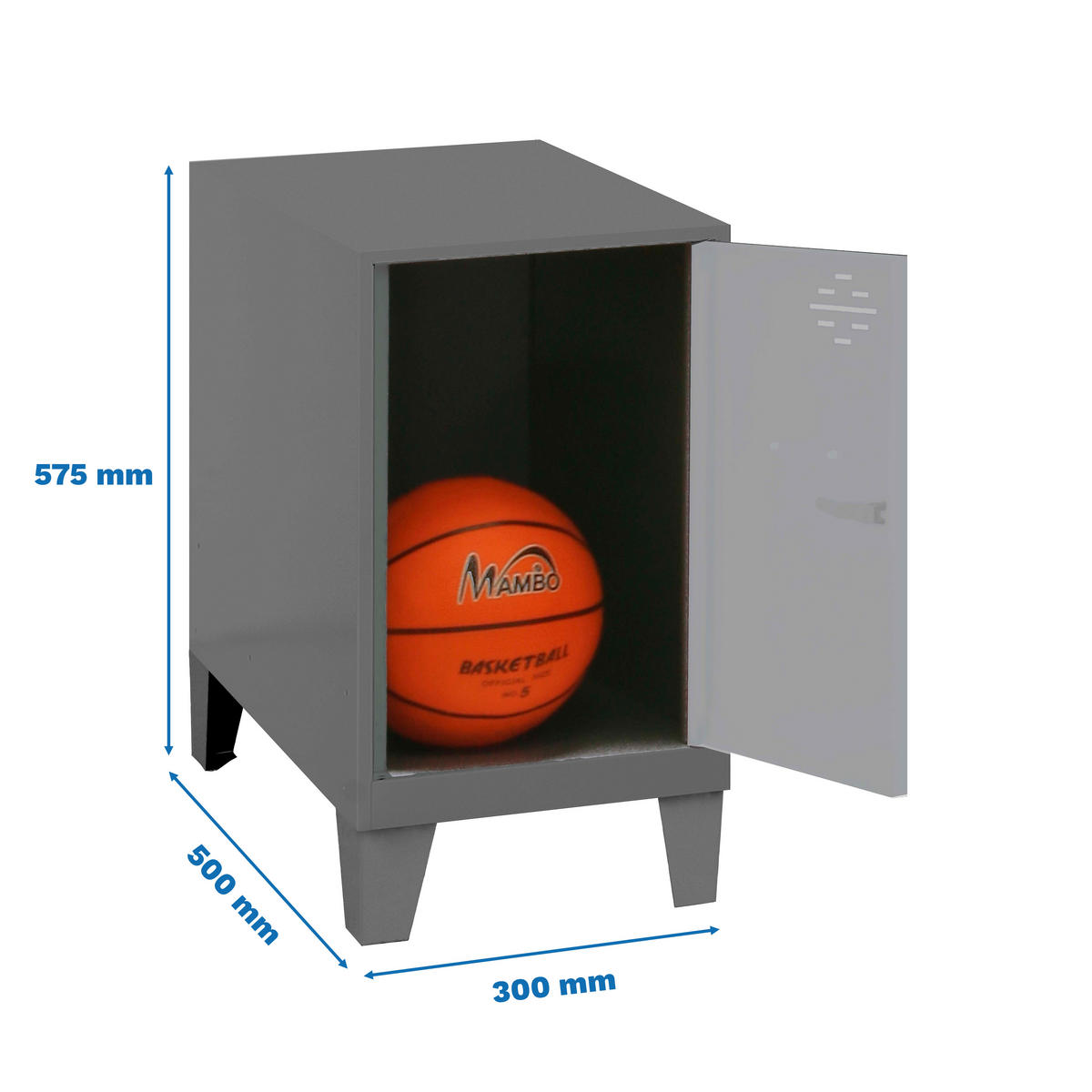 SCHLIESSFACHWÜRFEL Amego HxBxT 57,5x30x50 cm Mit Standfüße Grau-Anthrazit Spind - Grau, Metall (30/57.5/50cm) - PROREGAL