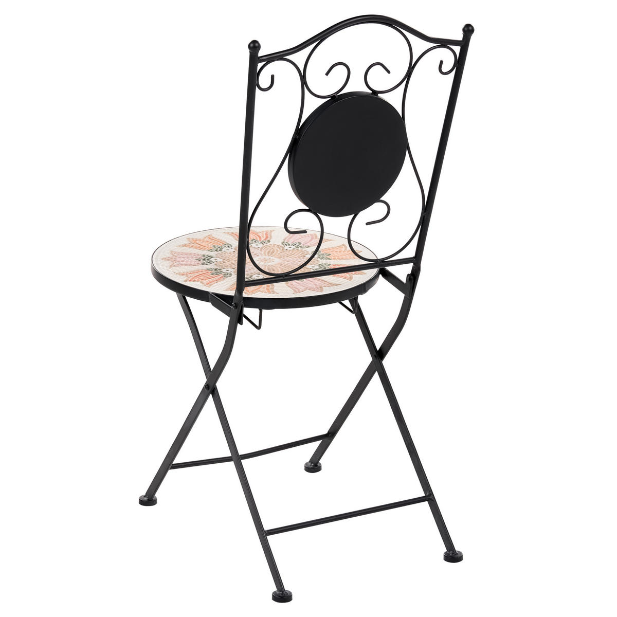 GARTENSTUHL 2er Set klappbar Metall Bunt Settala - Beige/Multicolor, Metall (40/90/44cm) - Beliani