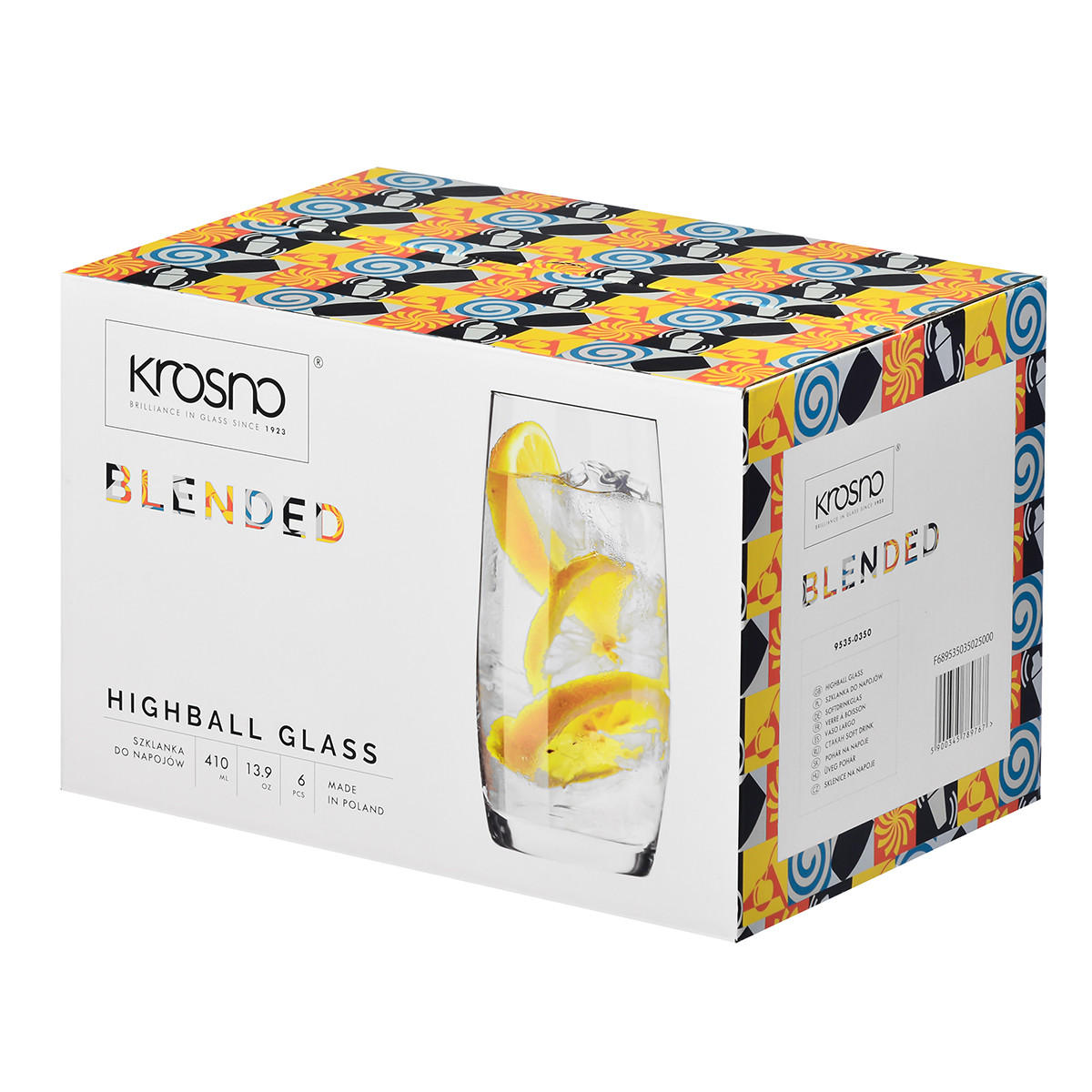 LONGDRINKGLÄSER Blended, 6er-Set, 350 ml - Transparent, Glas (0.41L) - Krosno Glass