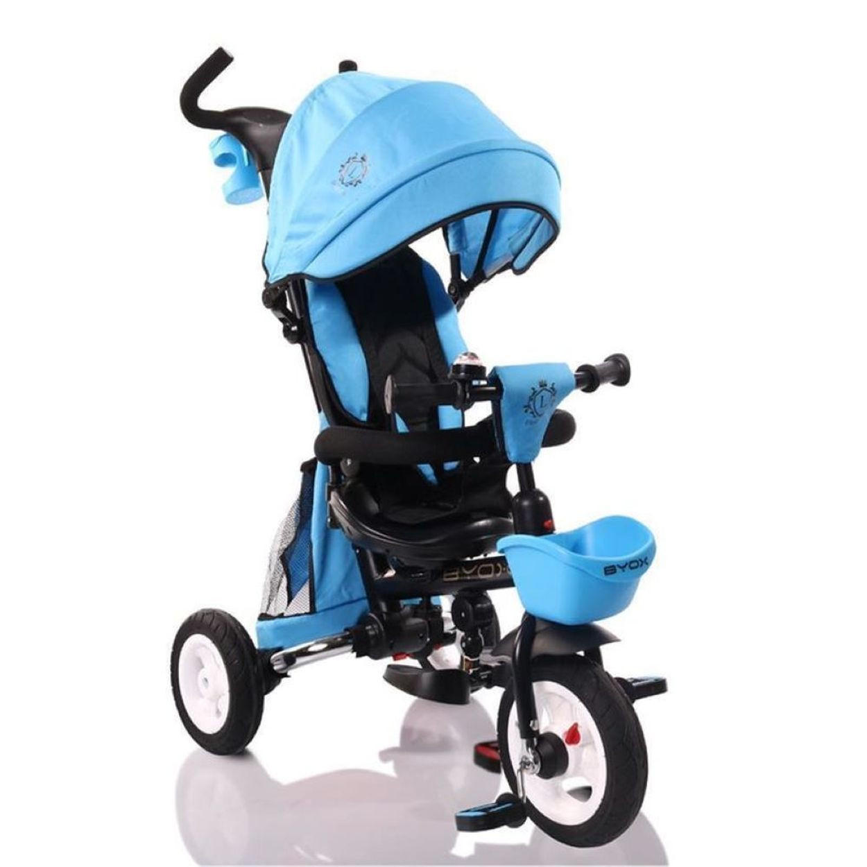 DREIRAD Flexy Lux 3 in 1 blau Tricycle klappbar, Gummireifen, drehbarer Sitz - Blau, Metall (75/52/110cm)