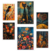 POSTER Set Mit 6 Tiere & Natur Inspiriert Von Rosina Wachtmeister A3 & A4 Rahmenlos - Klar, Papier (29/3cm) - Nacnic
