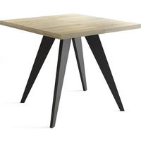 ESSTISCH Quadro quadratischer ausziehbarer, Sonoma Eiche 100-200/100/76 cm - Schwarz/Sonoma Eiche, Holz/Holzwerkstoff (100/100/76cm) - WFL GROUP