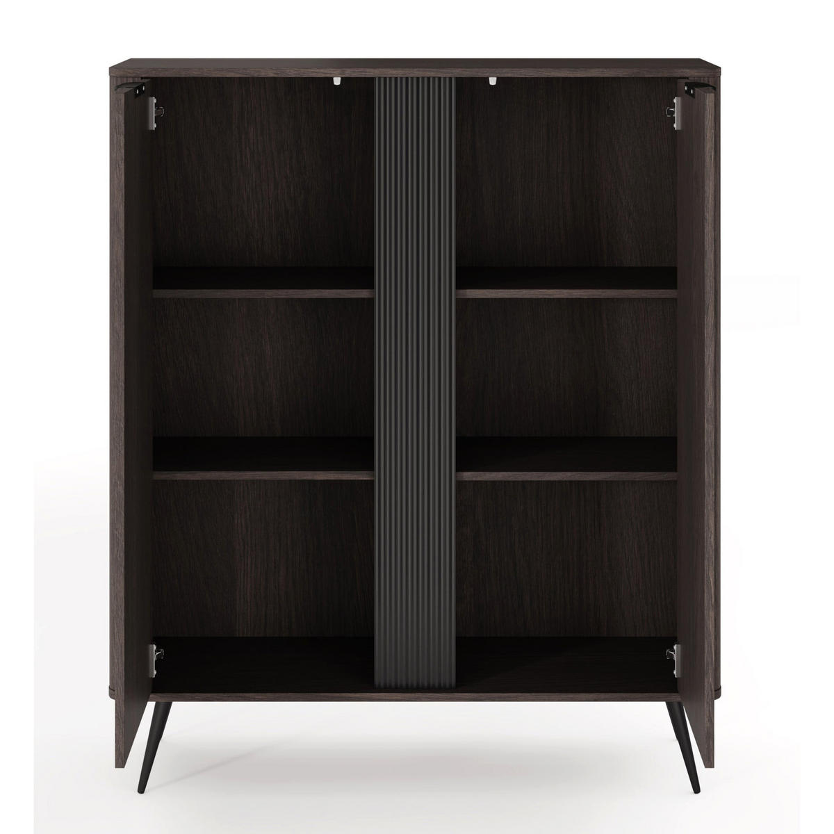 HIGHBOARD Veris dub Dunin 113 cm - čierna/tmavohnedá, kov/kompozitné drevo (113.2/134.2/38cm) - Selsey