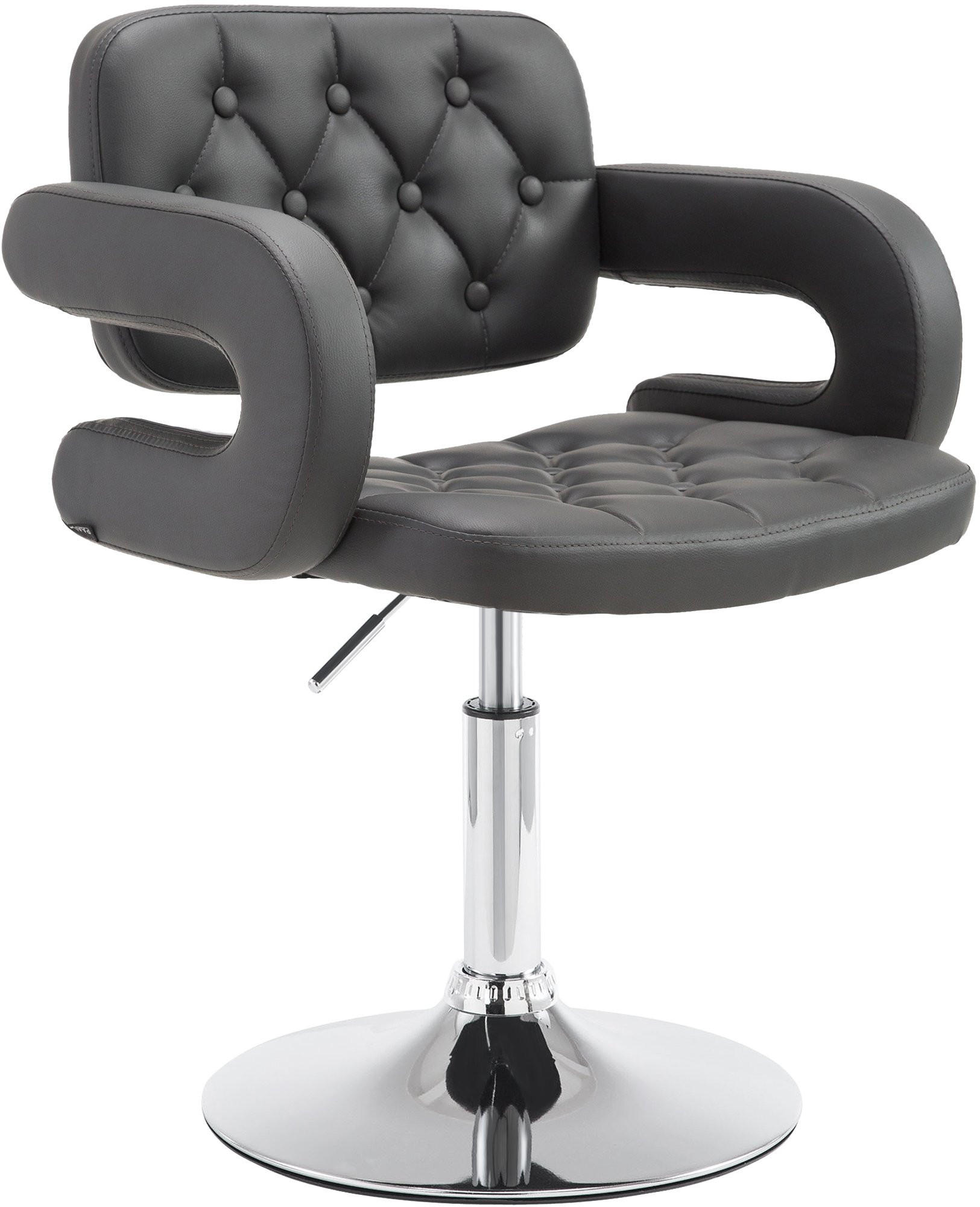 SESSEL Lederlook grau - Chromfarben/Grau, Textil/Metall (62/76/55cm) - CLP