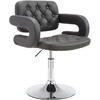 SESSEL Lederlook grau - Chromfarben/Grau, Textil/Metall (62/76/55cm) - CLP