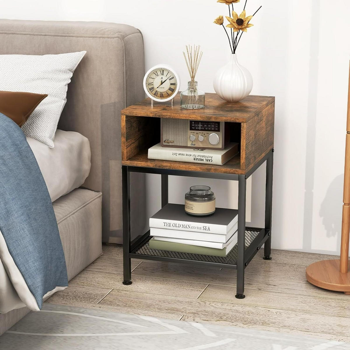 BEISTELLTISCH 57cm Braun - Braun, Holz (40/40/57cm) - COSTWAY