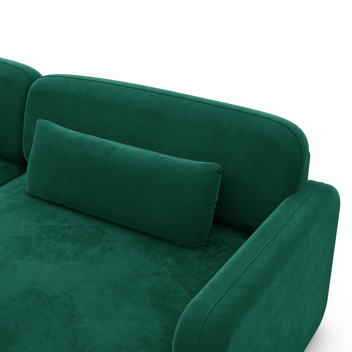 ECKSOFA Valencia L Form Samtstoff Grün - Grün, Textil (229/229cm) - Sofa Dreams