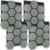 AKUSTIKPANEELE Sonic Shield, je 76 x 62 x 1,8 cm, Größe flexibel anpassbar, Eiche hellgrau - Eichefarben/Hellgrau, Holz (62/1.8/76cm) - tectake