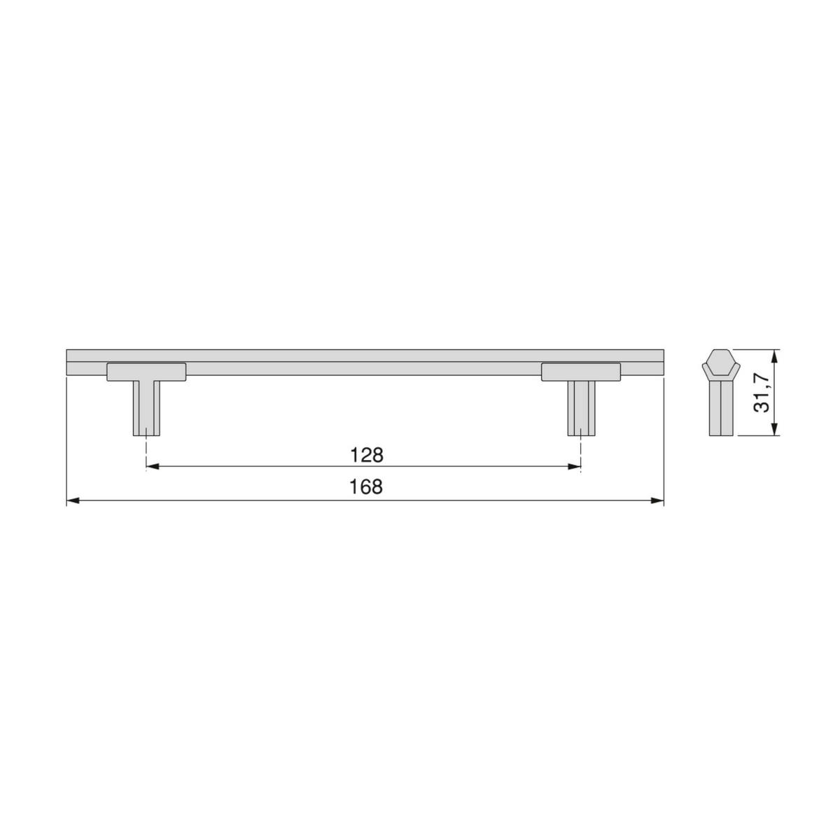 MÖBELGRIFFE Riad, L168mm, 128mm Achsenabstand, Aluminium, Bronze 5er-set - Bronzefarben, Metall (12/4/20cm) - EMUCA