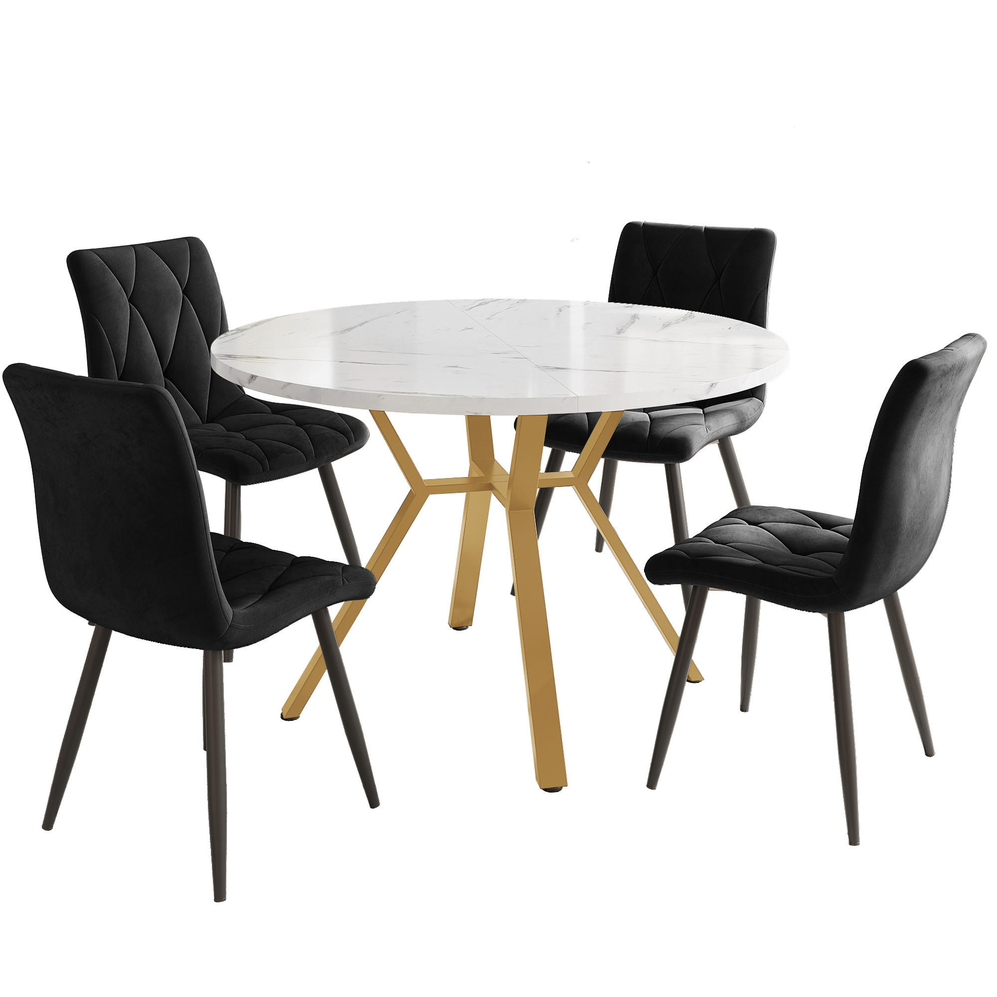 ComfortXL Essgruppe Schwarz 100x75x100 cm