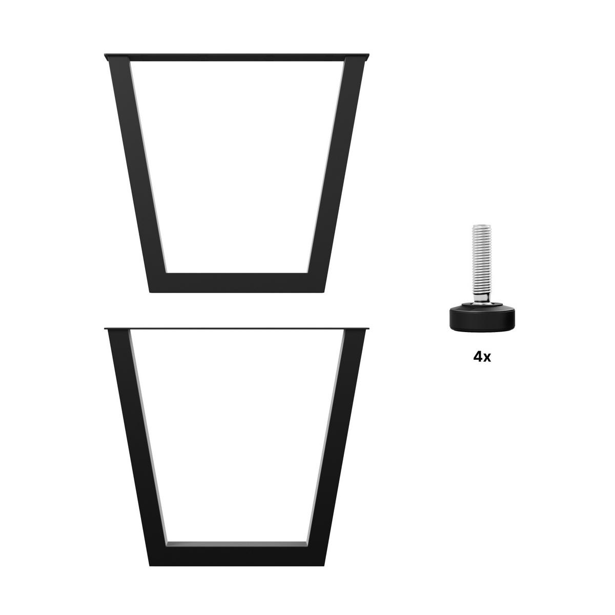 TISCHBEINE Atria Lite Extreme 2er-Set Schwarz 72cm - Schwarz, Metall (80/72/10cm) - Metalo Pro