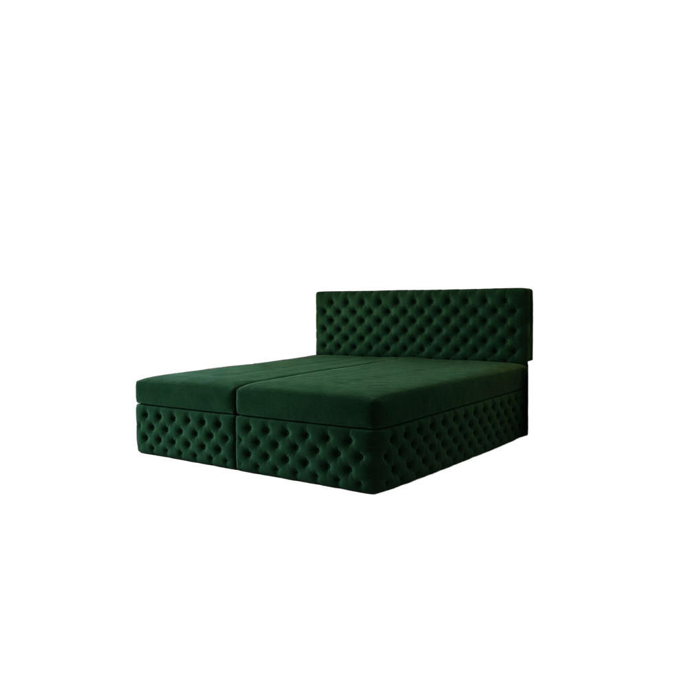 BOXBETT Figo III Flaschengrün 180x200 cm - Waldgrün, Textil (180/200cm) - B&B Home