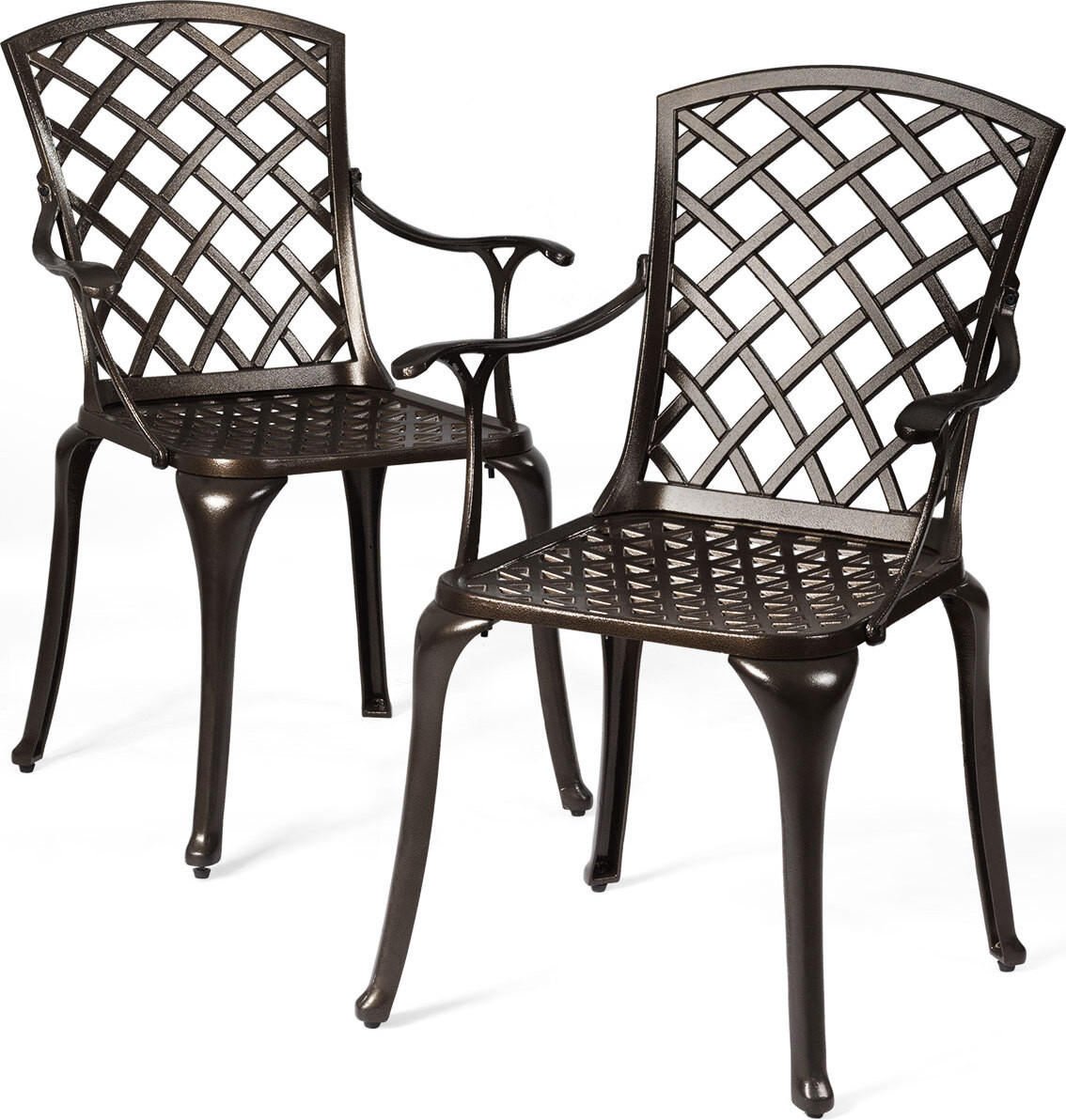GARTENSTÜHLE Schwarz(2er-Set) - Schwarz, Metall (46/94/52cm) - COSTWAY