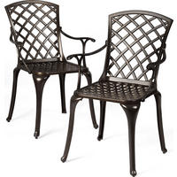 GARTENSTÜHLE Schwarz(2er-Set) - Schwarz, Metall (46/94/52cm) - COSTWAY