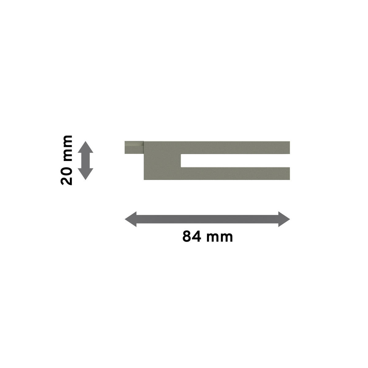 ENDSTÜCKE FÜR GARDINENSTANGEN 20x20 mm, Diapo Satin-Silber, Packung 2 Stück - Silberfarben, Metall (8.5/2/2cm) - INTERDECO