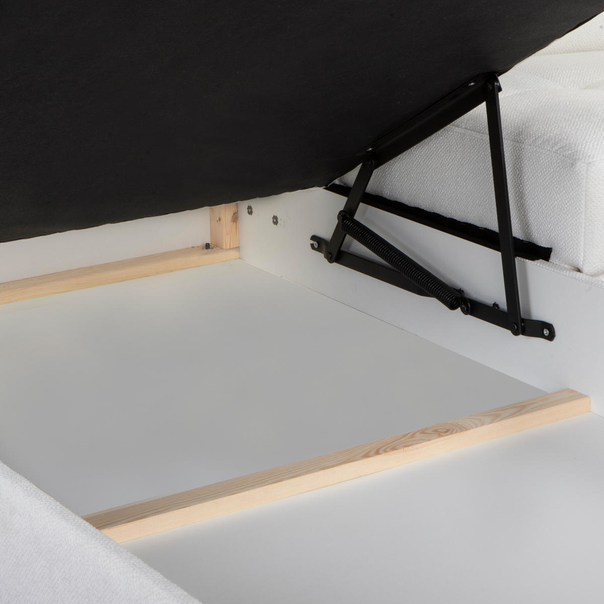 ECKSOFA VOLA Weiß Velours-Stoff mit Schlaffunktion - Weiß, Holz (270/199cm) - MASSENO