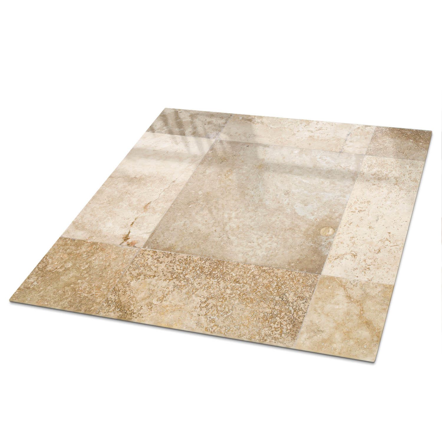 TISCHPLATTE 50x50 cm – Beige Mosaik - Creme, Glas (50/50/0.4cm) - Wallfluent