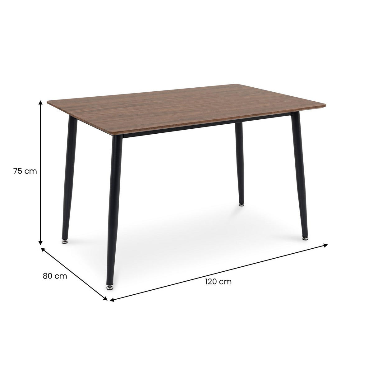 ESSGRUPPE NORA AZUL 5er Set nussbaum - Nussbaumfarben, Holzwerkstoff/Metall - IDIMEX
