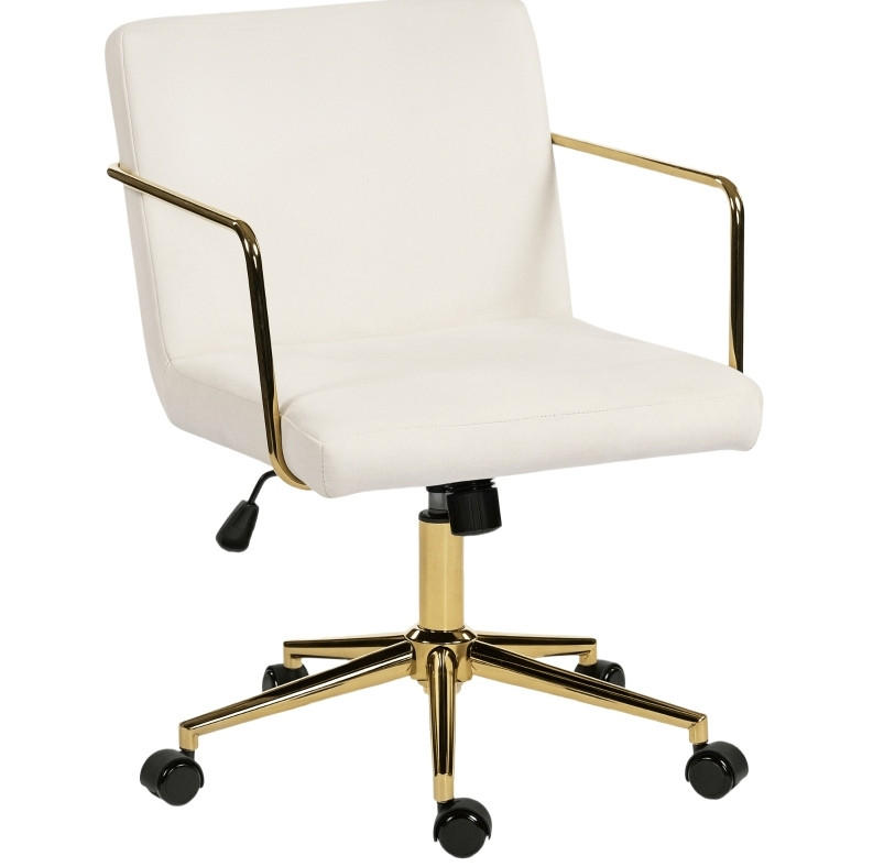 BÜROSTUHL höhenverstellbar 57 x 64 x 80-90 cm Polyester Cream White - Weiß, Kunststoff (57/90/64cm) - Meubliv