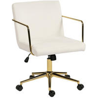BÜROSTUHL höhenverstellbar 57 x 64 x 80-90 cm Polyester Cream White - Weiß, Kunststoff (57/90/64cm) - Meubliv