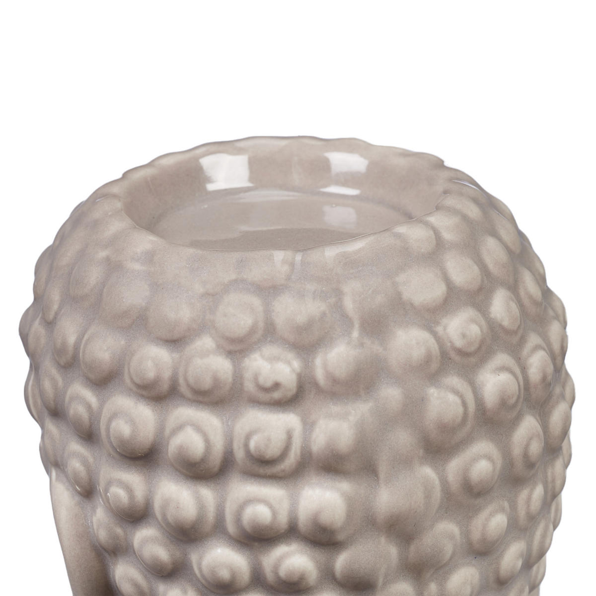 BUDDHA Teelichthalter - Grau, Keramik (9.5cm) - Relaxdays