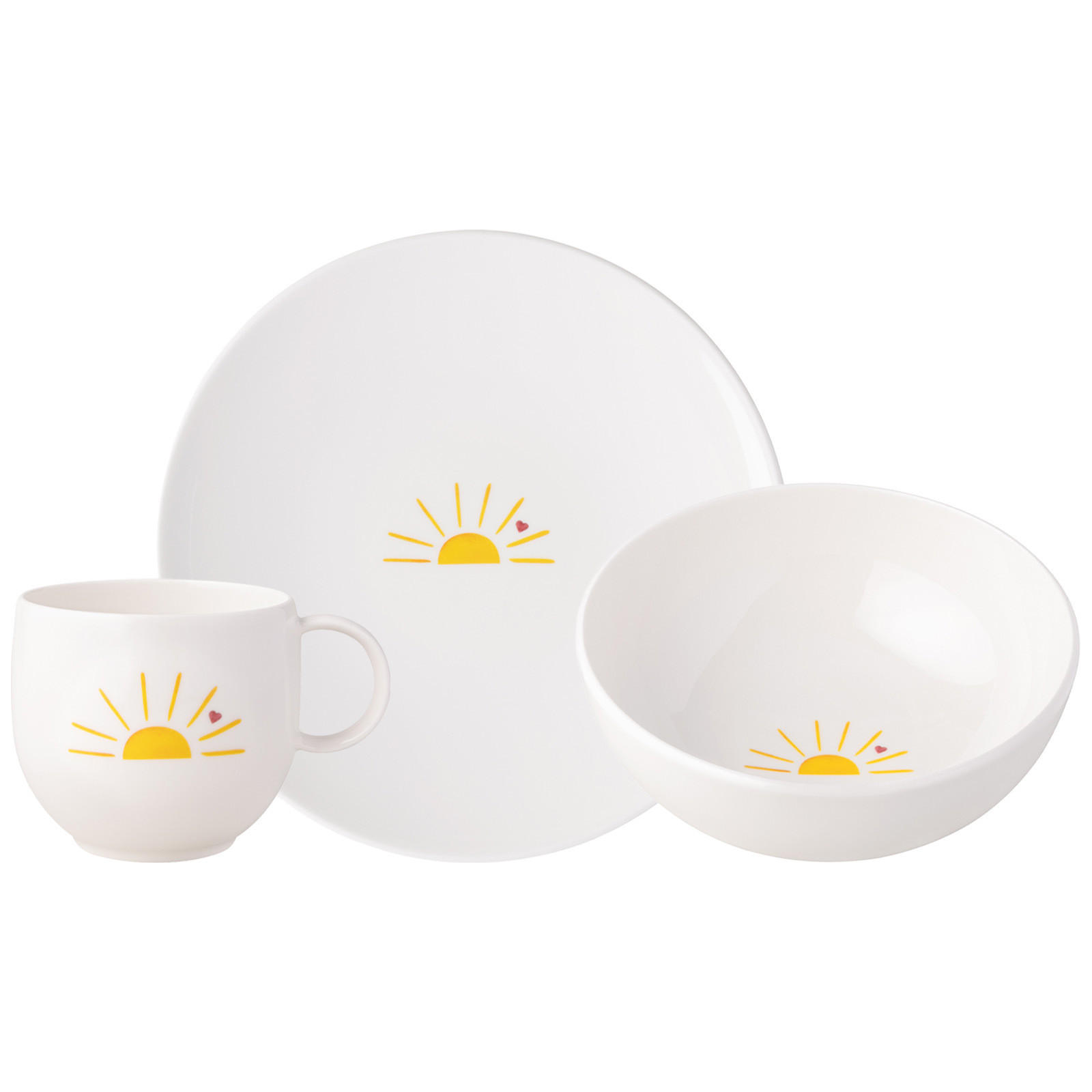 FRÜHSTÜCKSSET HELLO SUNSHINE With Love weiß-gelb 3er Set - Gelb/Weiß, Keramik (1/1/1cm) - Villeroy & Boch