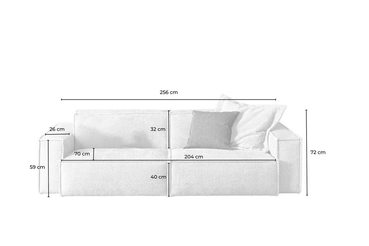 SOFA SAMU Schwarz Webstoff - Schwarz, Kunststoff/Textil (256/72/106cm) - KAWOLA