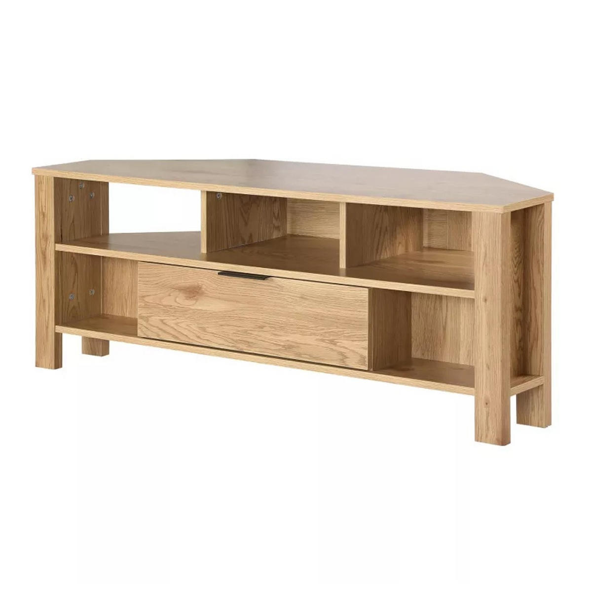 ECK-TV-MÖBEL 1 Schublade Eiche Dekor - L120 cm - Eichefarben, Holzwerkstoff (40/45/120cm) - Calicosy