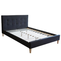 POLSTERBETT mit Lattenrost 140/200 cm in Schwarz - Schwarz, Textil (140/200cm) - Homestyle4u