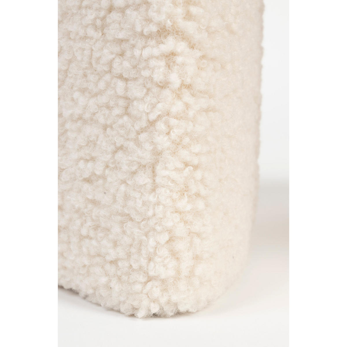 SITZHOCKER Noxx Pouf/ Bouclé Weiß - Weiß, Kunststoff (42/46/42cm) - Housecraft Living