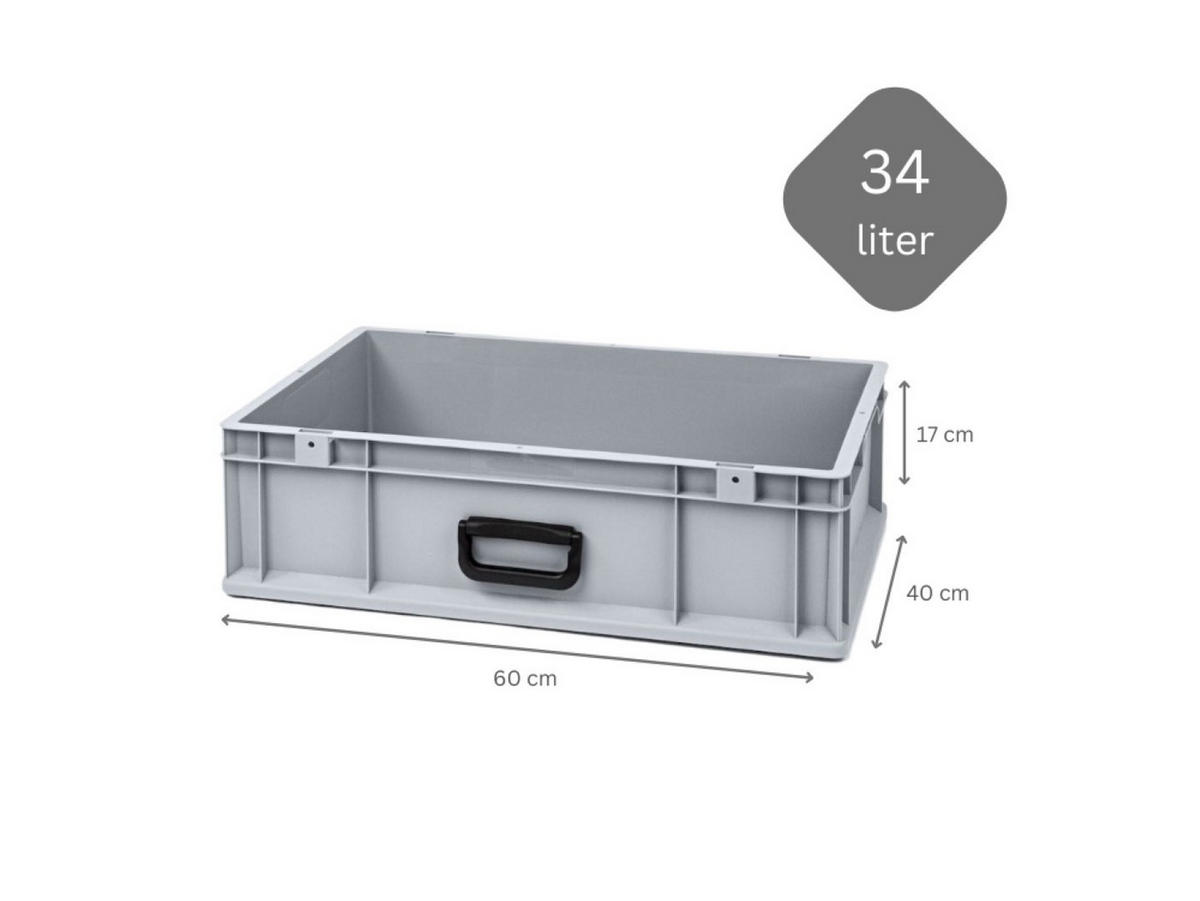 EUROBOX Nextgen Portable Uno 17x40x60cm 34 Liter - Grau, Kunststoff (40/17/60cm) - PROREGAL