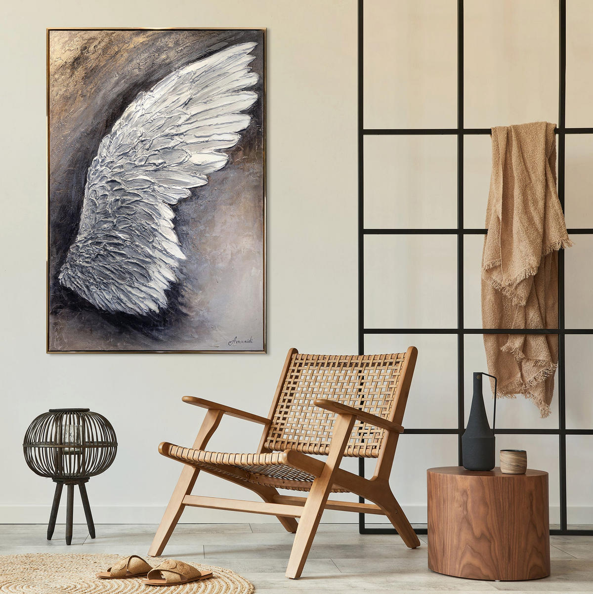 GEMÄLDE Symbol des Aufstiegs Schattenfugenrahmen Schwarz 140x100 cm - Schwarz, Holz (140/100cm) - YS-art gallery