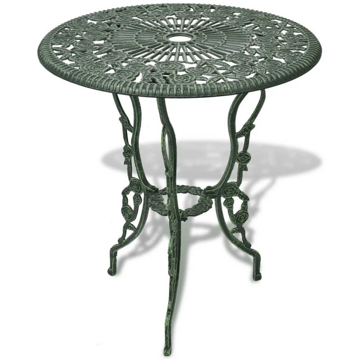 BISTRO-SET 3-teilig Aluminiumguss Grün - Grün, Metall - vidaXL