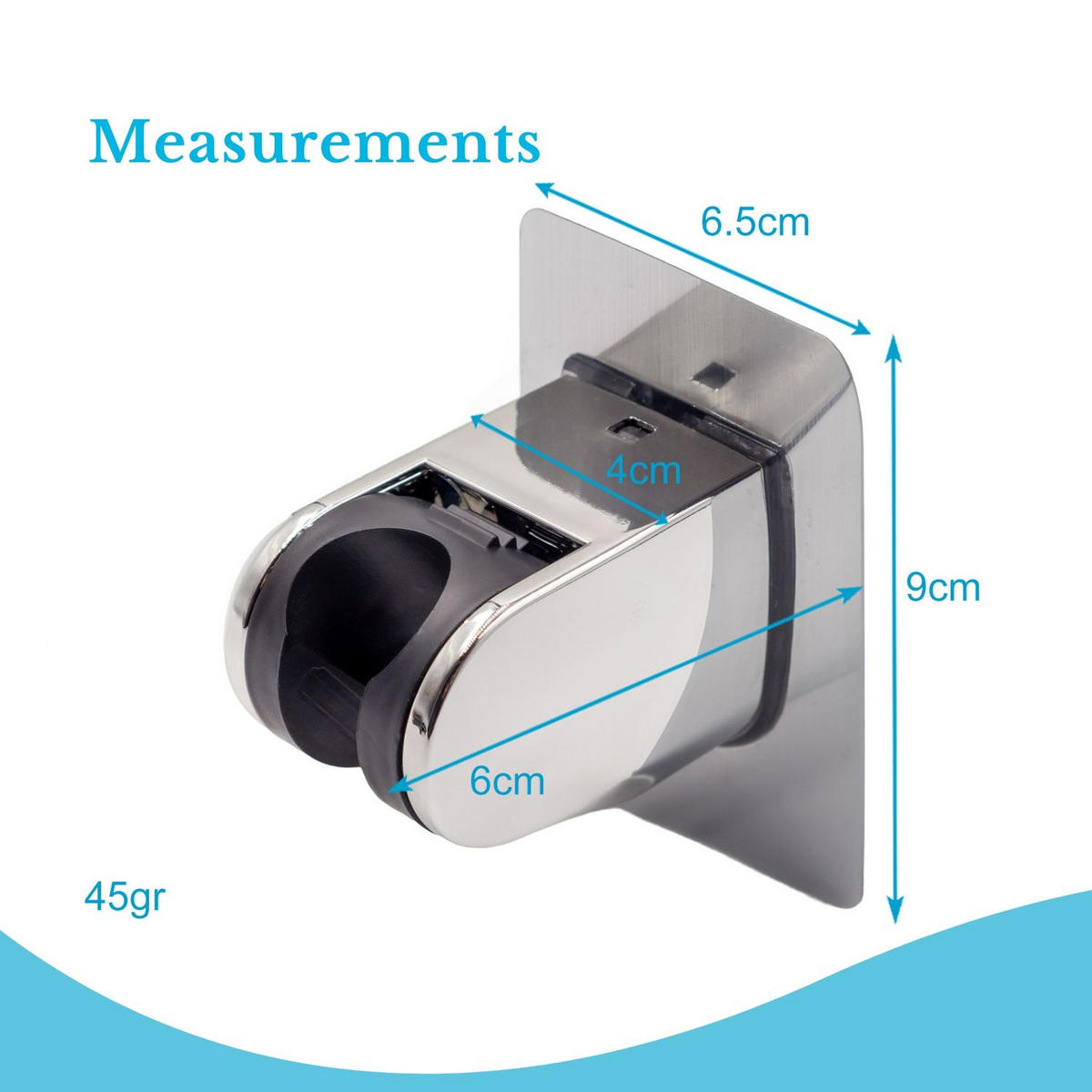 HANDBRAUSE Halterung 7 x 9.5 x 6 cm - Silberfarben, Kunststoff (6/9.5/7cm) - Intirilife