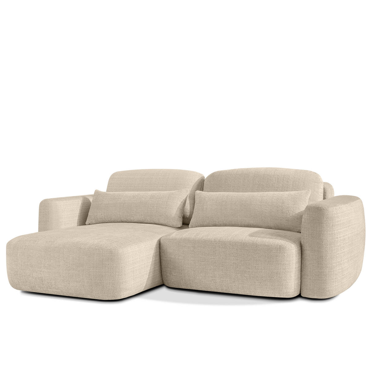 SITZGARNITUR ELOSA - Creme, Holz/Textil (245/85/165cm) - KONSIMO®