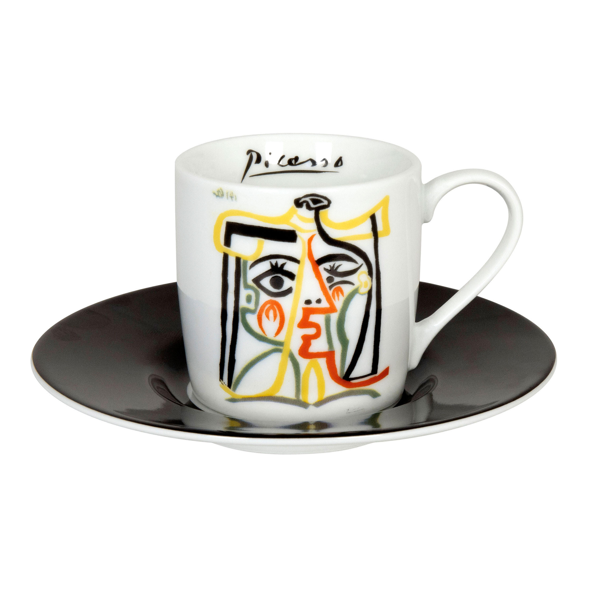 ESPRESSOTASSE mit Untertasse Picasso - Jaqueline with hat - Naturfarben, Keramik (0.09L) - Könitz