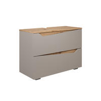 WASCHBECKENUNTERSCHRANK Marelle Greige/Artisan-Eiche 80 x 57.5 cm mit 2 Schubladen - Greige/Eiche Artisan, Holzwerkstoff (80/57.5/35cm) - Vicco