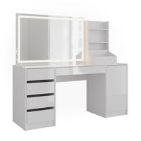 SCHMINKTISCH Sherry Weiß/Weiß Hochglanz 158.2 cm 3 Teile - Weiß Hochglanz, Holzwerkstoff (158.2/76/50.1cm) - Vicco