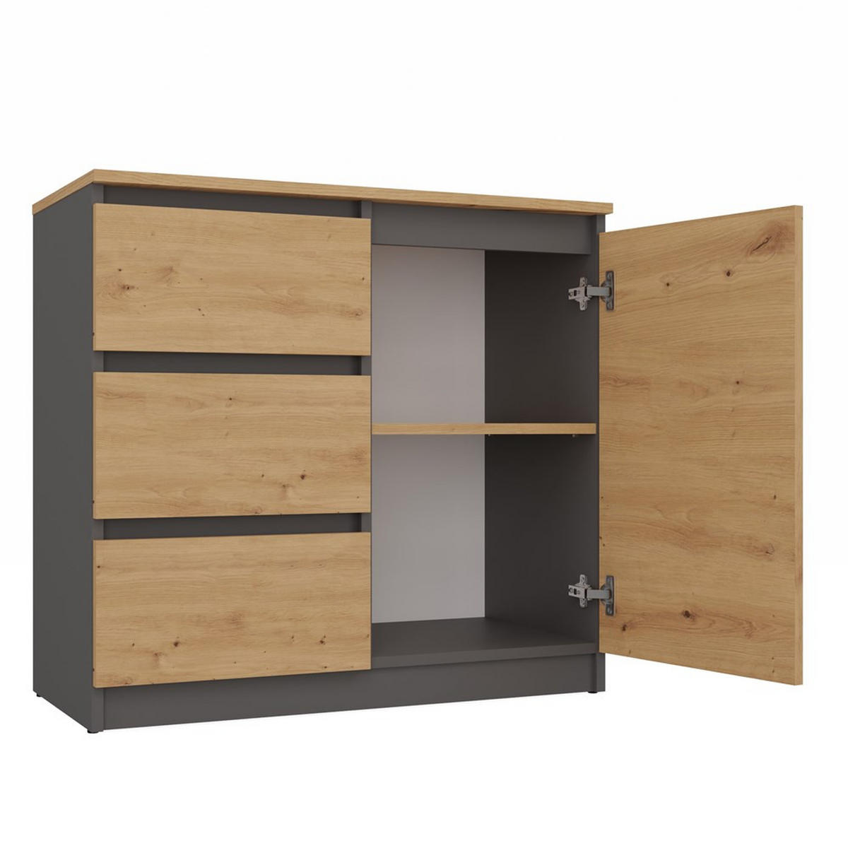 KOMMODE Anthrazit, Artisan 200/75/40 - Anthrazit, Holzwerkstoff (200/75/40cm) - RAUMHIRSCH FURNITURE